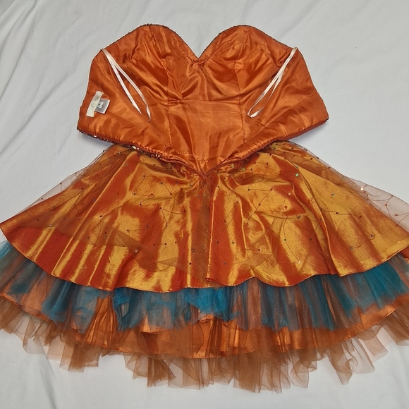 Jasz Couture boho Strapless Orange Dress Women Size 6 - Picture 12 of 16